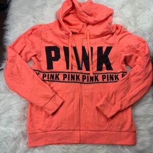 VS Pink Logo Coral Hoodie